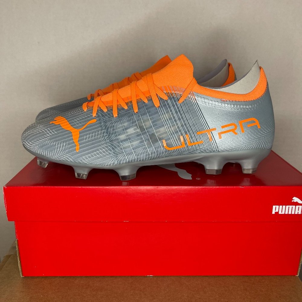 PUMA ULTRA 3.4 FG/AG (106699 01) MENS 10.5 DIAMOND SILVER-NEON CITRUS CLEATS